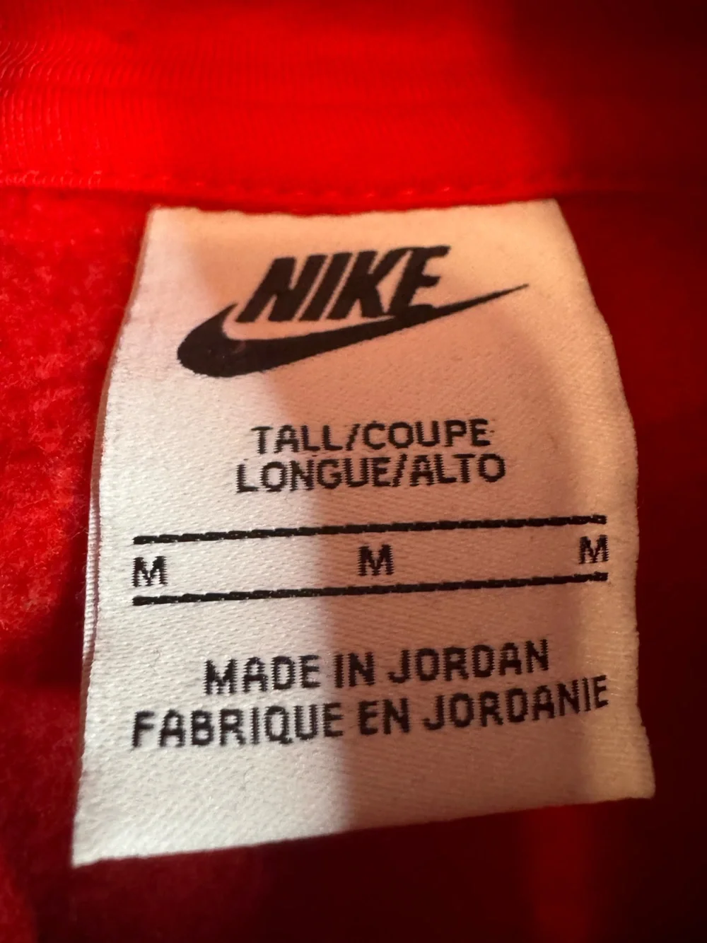 Nike Red Men's Pullover Hoodie with White Swoosh